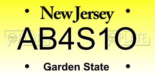 AB4S1O New Jersey License Plate