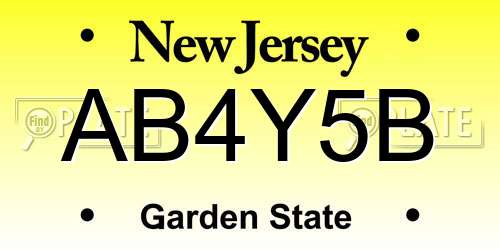 AB4Y5B New Jersey License Plate