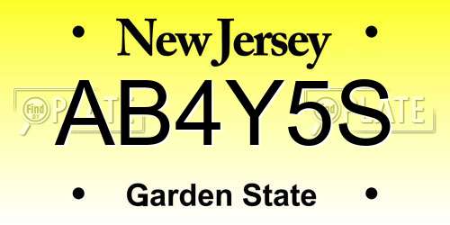 AB4Y5S New Jersey License Plate