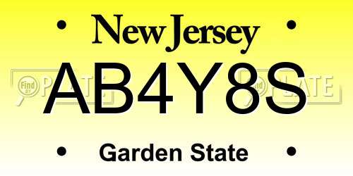 AB4Y8S New Jersey License Plate