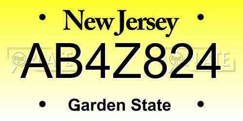 AB4Z824 New Jersey License Plate