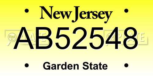 AB52548 New Jersey License Plate