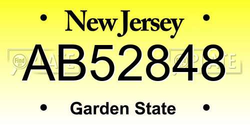 AB52848 New Jersey License Plate