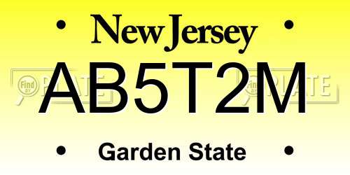 AB5T2M New Jersey License Plate