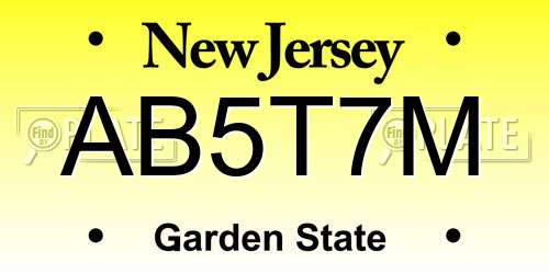 AB5T7M New Jersey License Plate