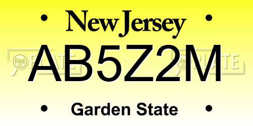 AB5Z2M New Jersey License Plate