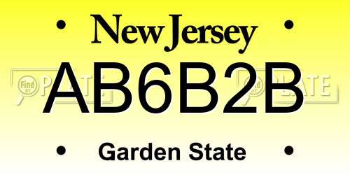 AB6B2B New Jersey License Plate
