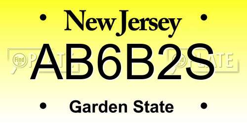 AB6B2S New Jersey License Plate