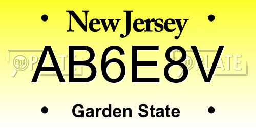 AB6E8V New Jersey License Plate