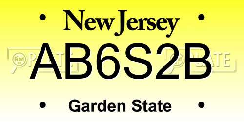 AB6S2B New Jersey License Plate