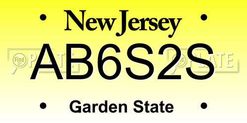 AB6S2S New Jersey License Plate