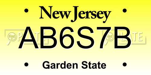 AB6S7B New Jersey License Plate