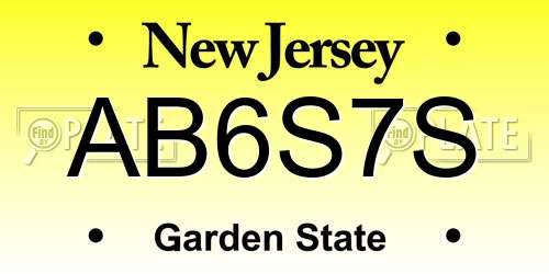 AB6S7S New Jersey License Plate