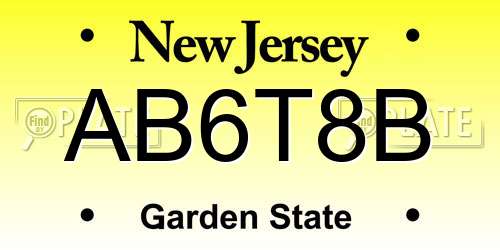 AB6T8B New Jersey License Plate
