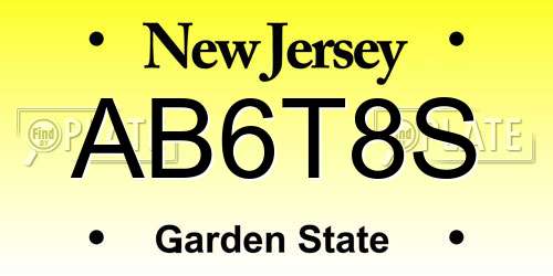 AB6T8S New Jersey License Plate