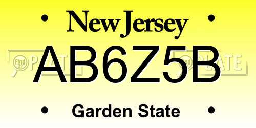 AB6Z5B New Jersey License Plate