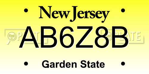 AB6Z8B New Jersey License Plate
