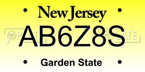 AB6Z8S New Jersey License Plate
