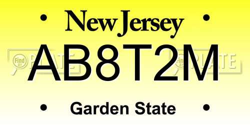 AB8T2M New Jersey License Plate