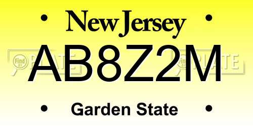 AB8Z2M New Jersey License Plate