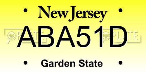 ABA51D New Jersey License Plate