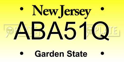 ABA51Q New Jersey License Plate
