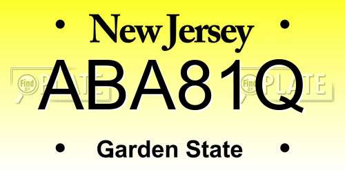 ABA81Q New Jersey License Plate