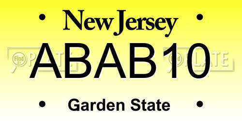 ABAB10 New Jersey License Plate