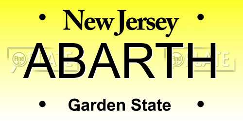 ABARTH New Jersey License Plate