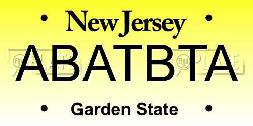 ABATBTA New Jersey License Plate