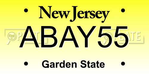 ABAY55 New Jersey License Plate