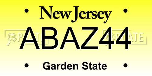 ABAZ44 New Jersey License Plate