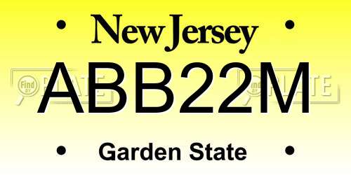 ABB22M New Jersey License Plate