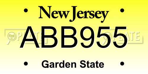ABB955 New Jersey License Plate