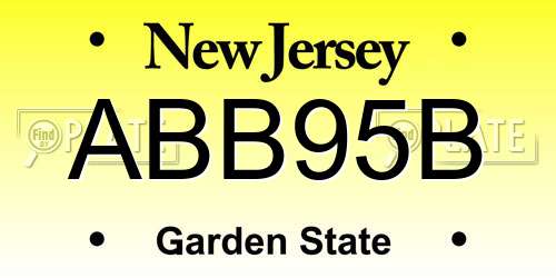 ABB95B New Jersey License Plate
