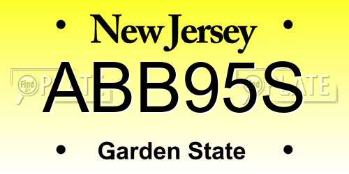 ABB95S New Jersey License Plate