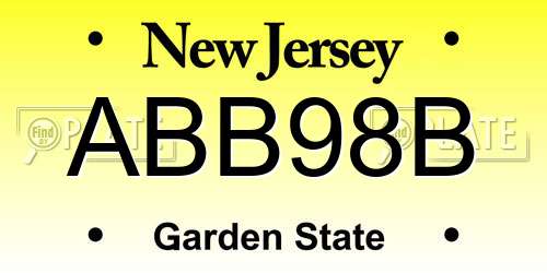 ABB98B New Jersey License Plate
