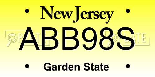 ABB98S New Jersey License Plate