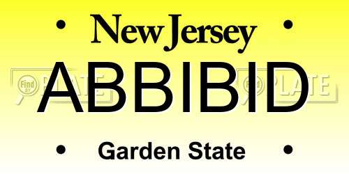 ABBIBID New Jersey License Plate