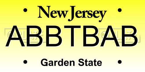 ABBTBAB New Jersey License Plate