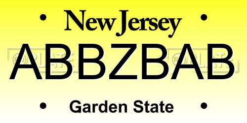 ABBZBAB New Jersey License Plate