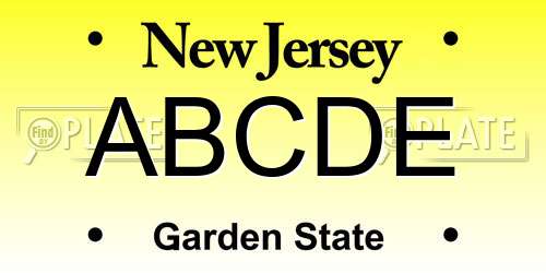 ABCDE New Jersey License Plate