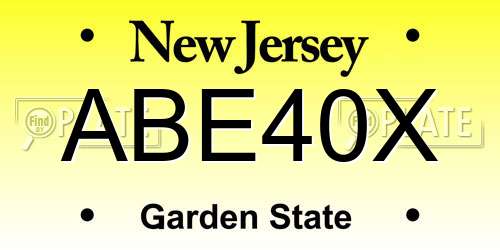 ABE40X New Jersey License Plate