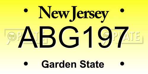ABG197 New Jersey License Plate