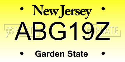 ABG19Z New Jersey License Plate