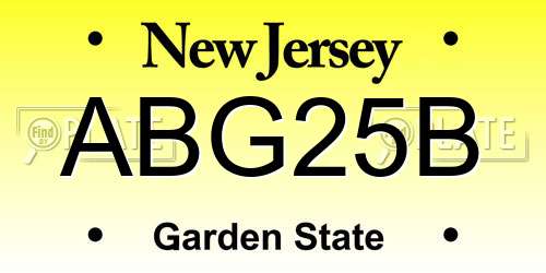 ABG25B New Jersey License Plate
