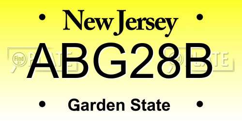 ABG28B New Jersey License Plate