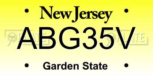 ABG35V New Jersey License Plate