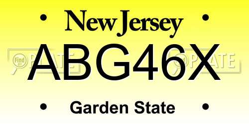 ABG46X New Jersey License Plate