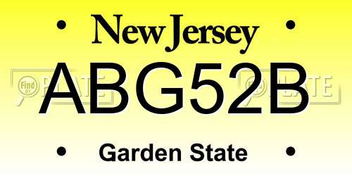ABG52B New Jersey License Plate